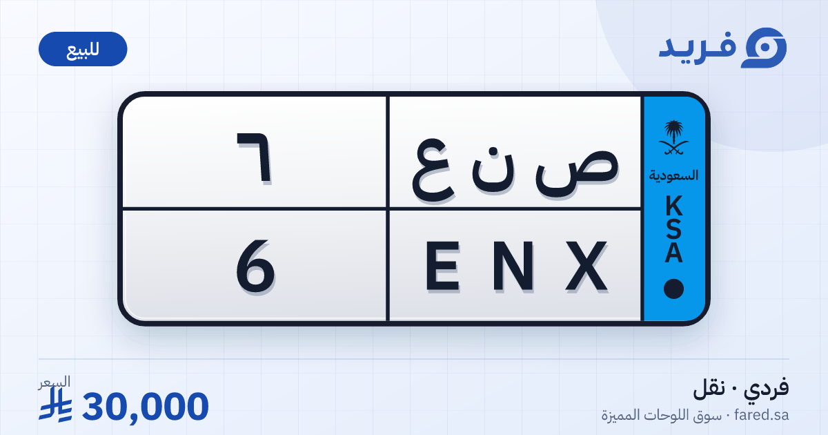 لوحة مميزة ص ن ع 6 – ENX 6 – للبيع